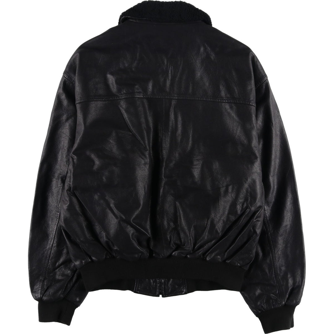 GANT Padded Swing Top Leather Blouson, Men's Size M genuine leather black type Vintage Second Hand