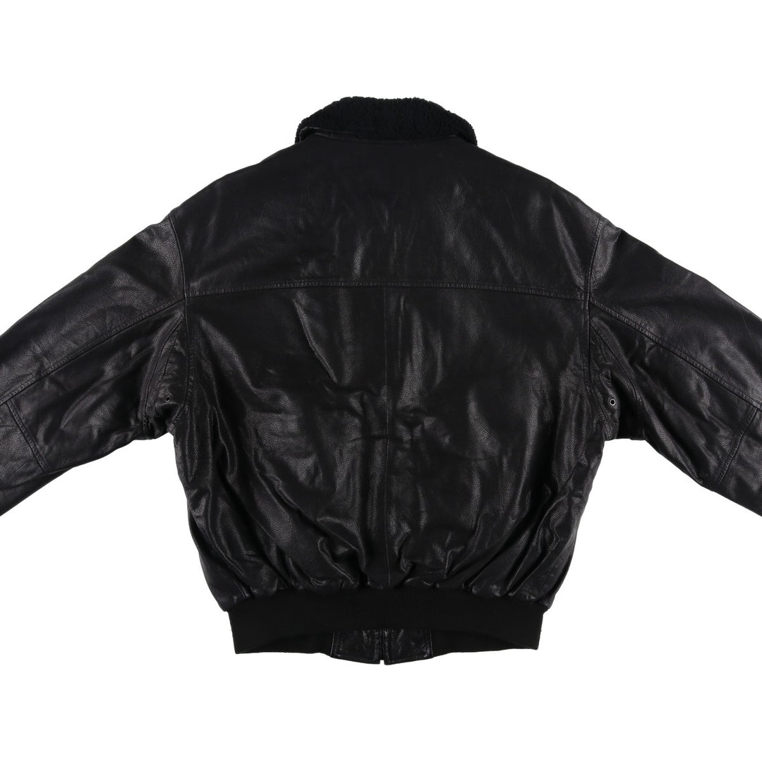 GANT Padded Swing Top Leather Blouson, Men's Size M genuine leather black type Vintage Second Hand