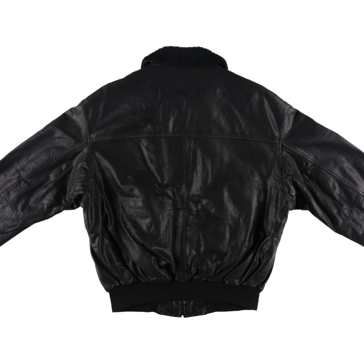 GANT Padded Swing Top Leather Blouson, Men's Size M genuine leather black type Vintage Second Hand