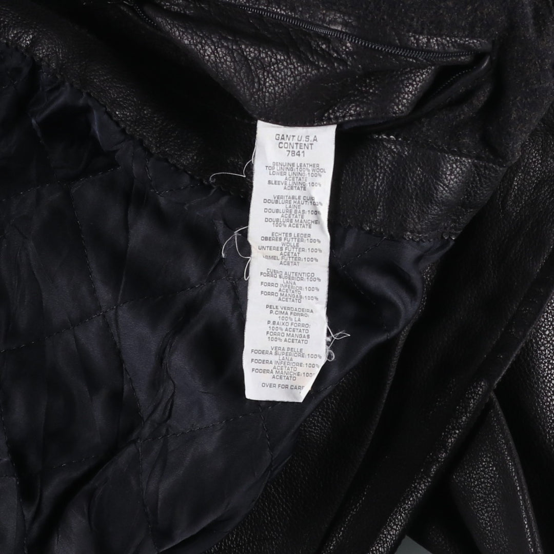 GANT Padded Swing Top Leather Blouson, Men's Size M genuine leather black type Vintage Second Hand