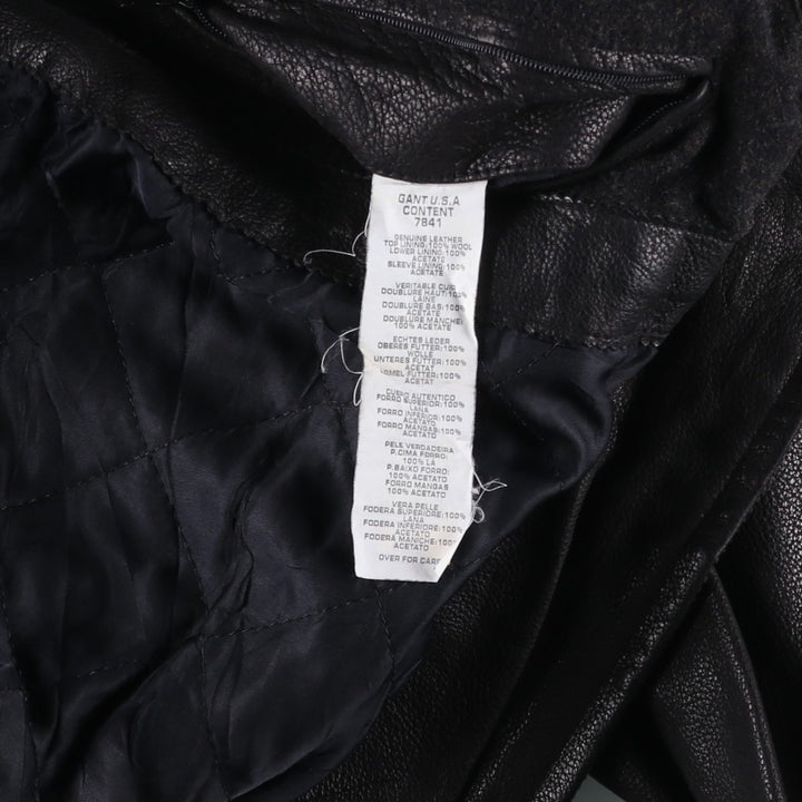 GANT Padded Swing Top Leather Blouson, Men's Size M genuine leather black type Vintage Second Hand