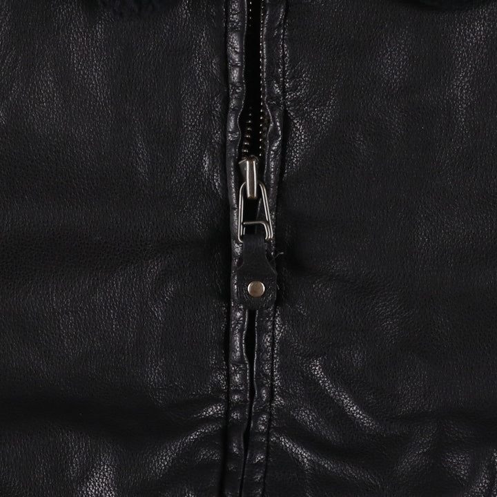 GANT Padded Swing Top Leather Blouson, Men's Size M genuine leather black type Vintage Second Hand