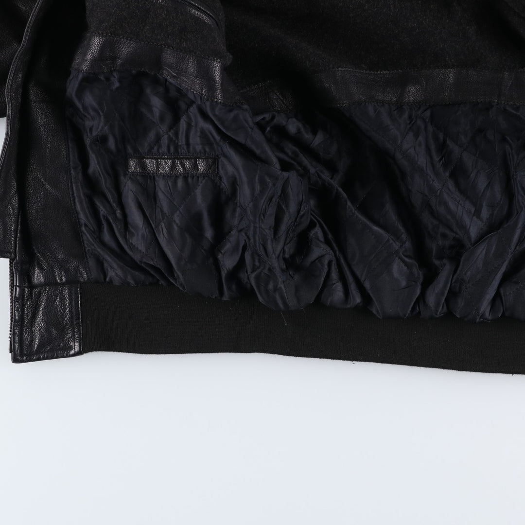 GANT Padded Swing Top Leather Blouson, Men's Size M genuine leather black type Vintage Second Hand