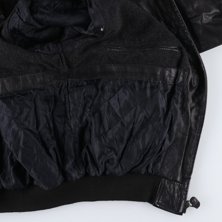 GANT Padded Swing Top Leather Blouson, Men's Size M genuine leather black type Vintage Second Hand
