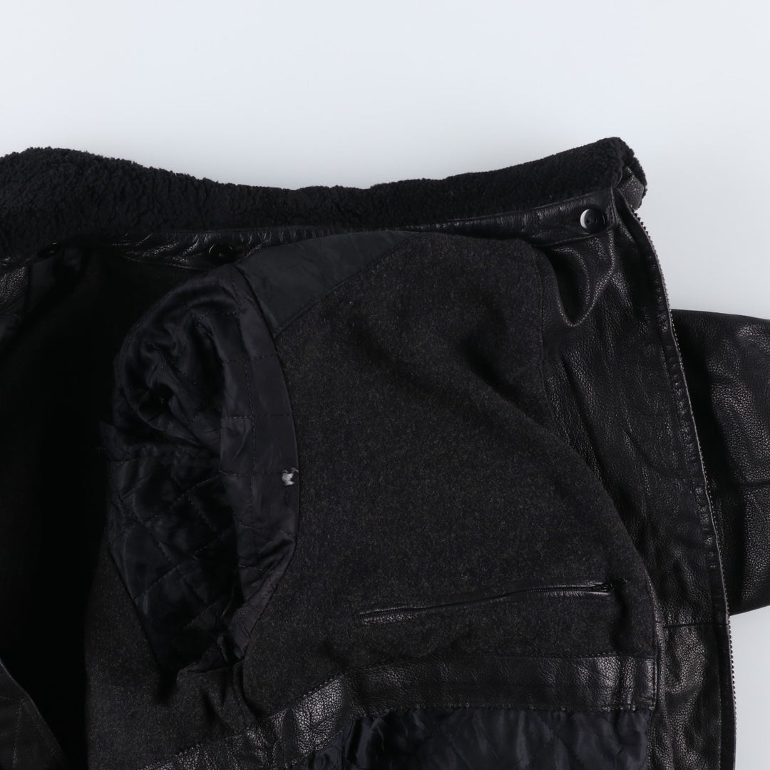 GANT Padded Swing Top Leather Blouson, Men's Size M genuine leather black type Vintage Second Hand