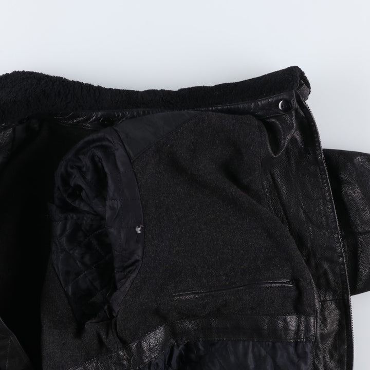 GANT Padded Swing Top Leather Blouson, Men's Size M genuine leather black type Vintage Second Hand