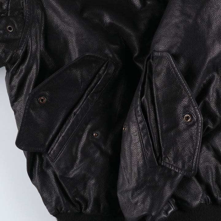 GANT Padded Swing Top Leather Blouson, Men's Size M genuine leather black type Vintage Second Hand