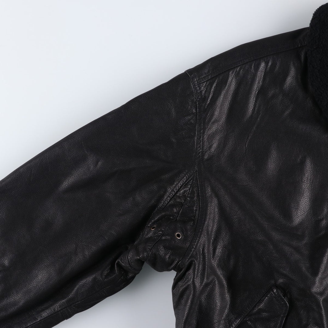 GANT Padded Swing Top Leather Blouson, Men's Size M genuine leather black type Vintage Second Hand