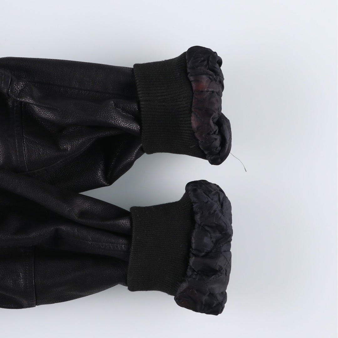 GANT Padded Swing Top Leather Blouson, Men's Size M genuine leather black type Vintage Second Hand
