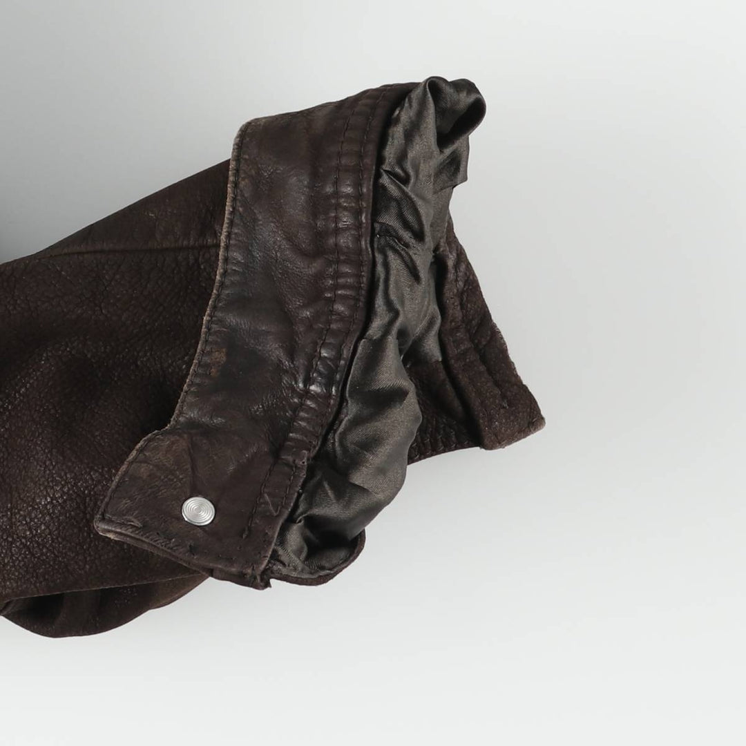 Serge Hervet Vintage Suede Leather Trucker Jacket, Men's Size Medium Genuine Leather Cowhide Suede Leather brown type Vintage Second Hand