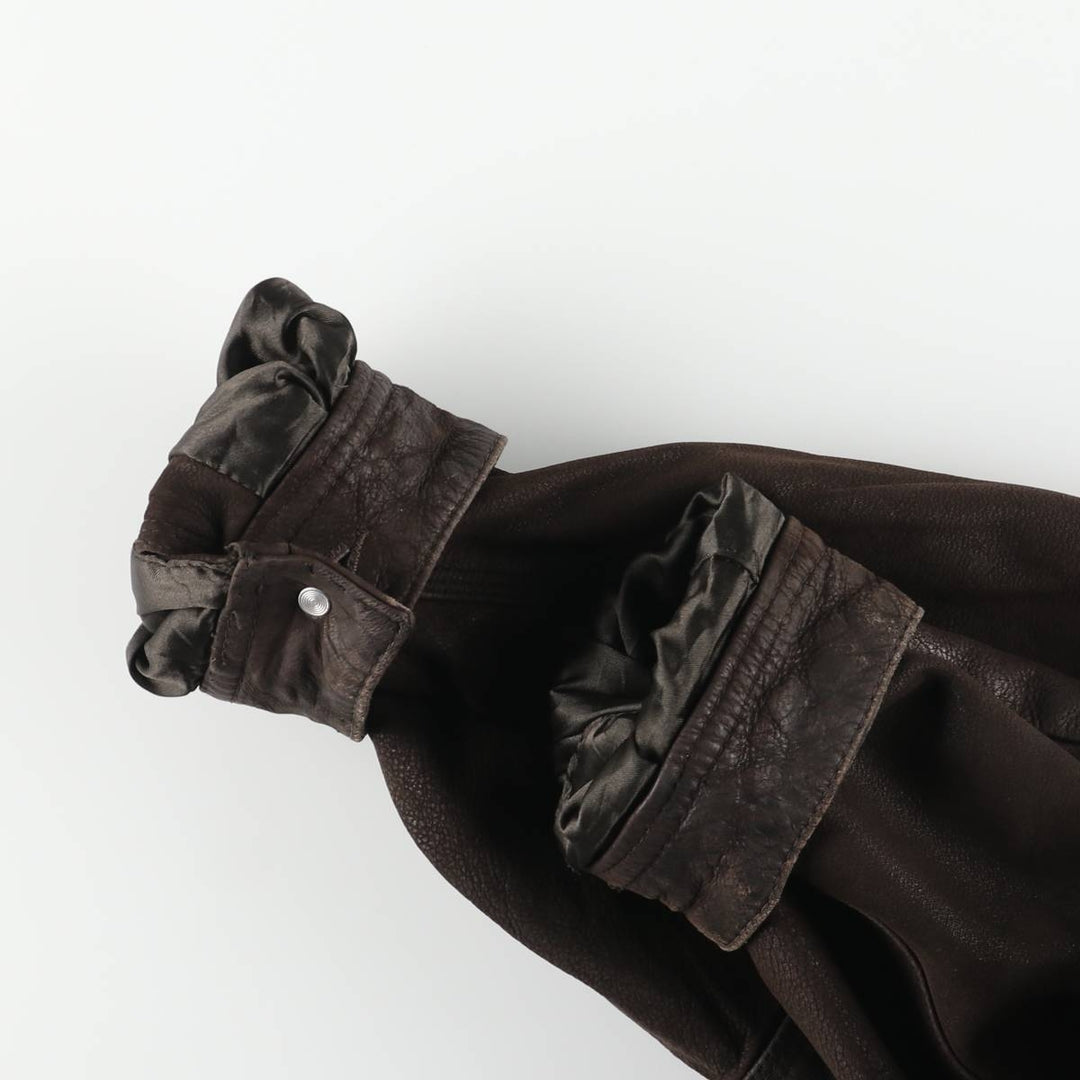 Serge Hervet Vintage Suede Leather Trucker Jacket, Men's Size Medium Genuine Leather Cowhide Suede Leather brown type Vintage Second Hand