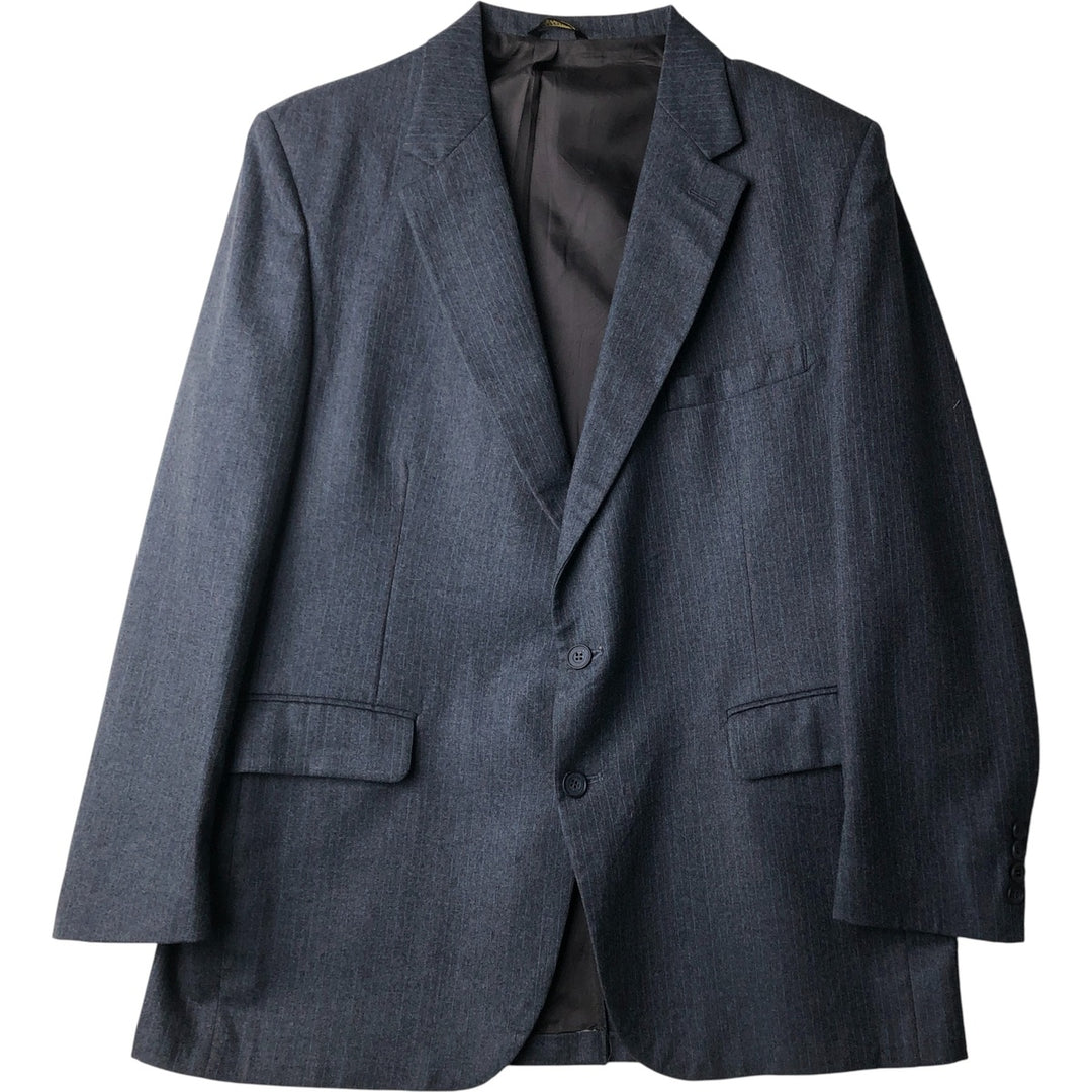 Van Horn's Stripe Pattern Tailored Jacket, Men's Size L unclear gray type Vintage Second Hand