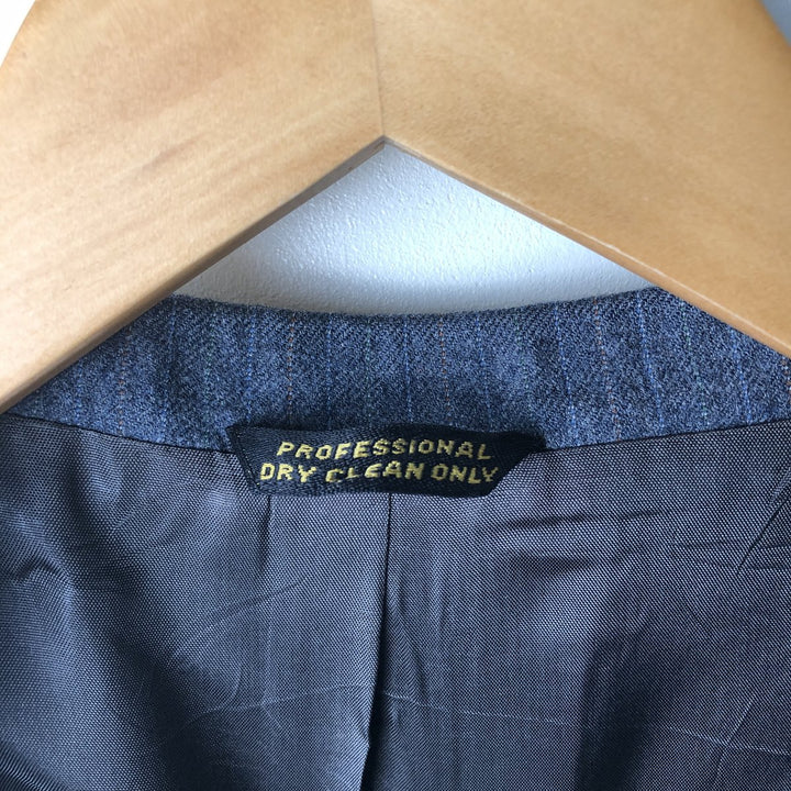 Van Horn's Stripe Pattern Tailored Jacket, Men's Size L unclear gray type Vintage Second Hand