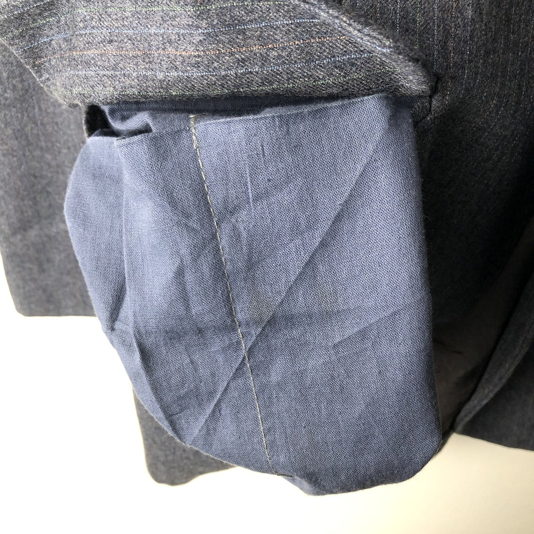 Van Horn's Stripe Pattern Tailored Jacket, Men's Size L unclear gray type Vintage Second Hand
