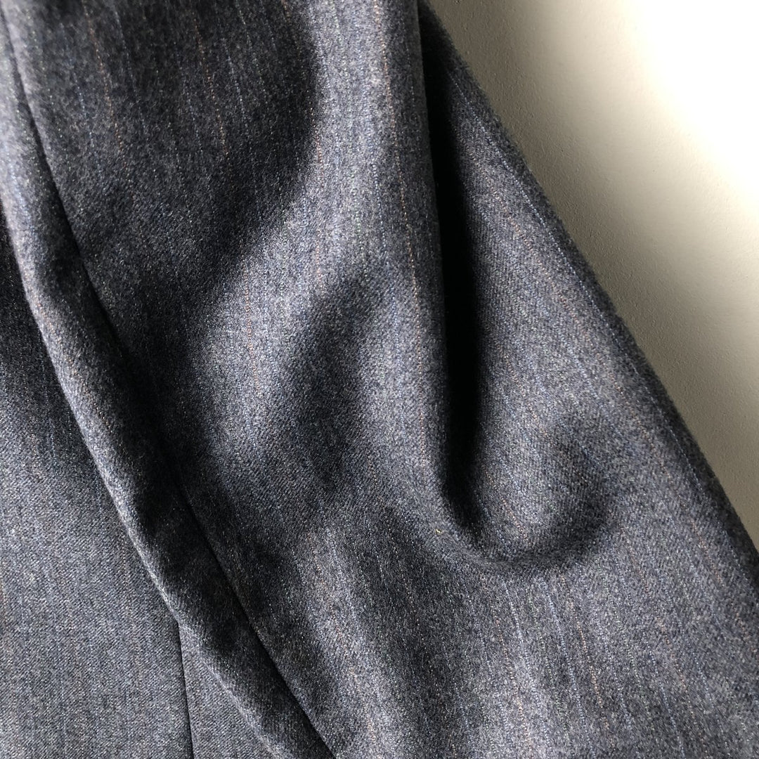 Van Horn's Stripe Pattern Tailored Jacket, Men's Size L unclear gray type Vintage Second Hand