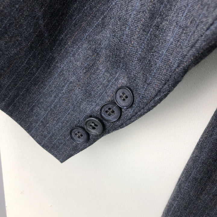 Van Horn's Stripe Pattern Tailored Jacket, Men's Size L unclear gray type Vintage Second Hand
