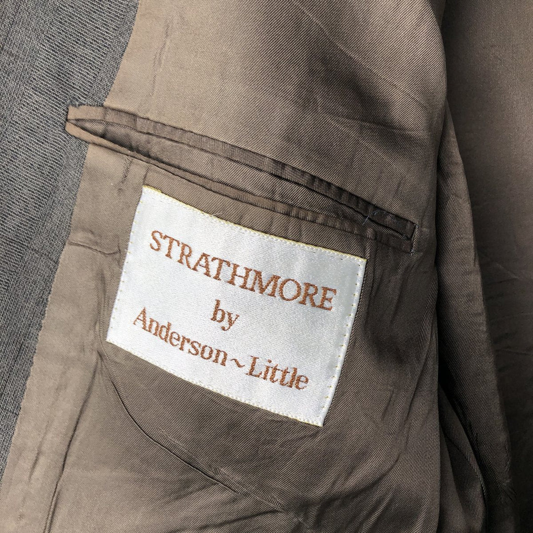 Anderson~Little STRATHMORE Check Pattern Wool Tailored Jacket, Made in USA, Men's Size M wool gray type Vintage Second Hand