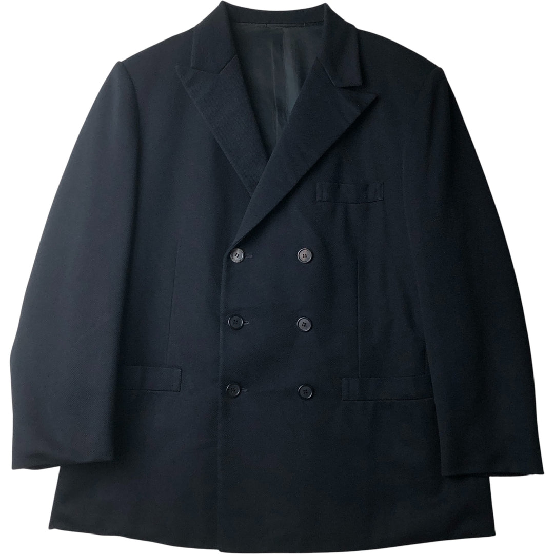 KING TAILOR HONGKONG Double-Breasted Peak Lapel Tailored Jacket, Men's Size M unclear black type Vintage Second Hand