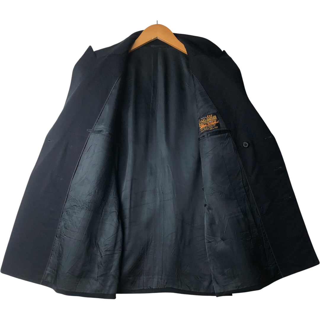 KING TAILOR HONGKONG Double-Breasted Peak Lapel Tailored Jacket, Men's Size M unclear black type Vintage Second Hand