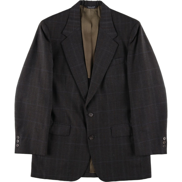 BOTANY 500 Check Pattern Tailored Jacket, Made in USA, Men's Size Medium unclear brown type Vintage Second Hand