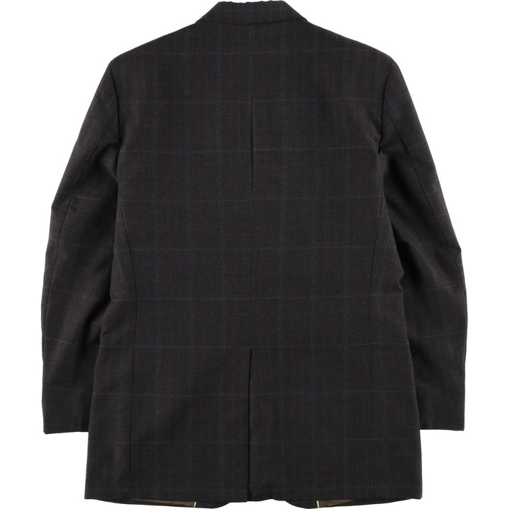 BOTANY 500 Check Pattern Tailored Jacket, Made in USA, Men's Size Medium unclear brown type Vintage Second Hand