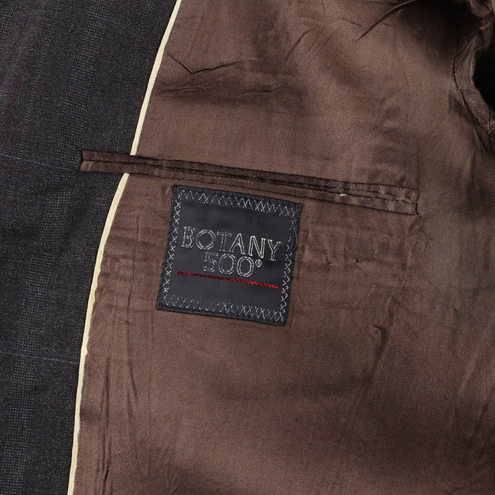 BOTANY 500 Check Pattern Tailored Jacket, Made in USA, Men's Size Medium unclear brown type Vintage Second Hand