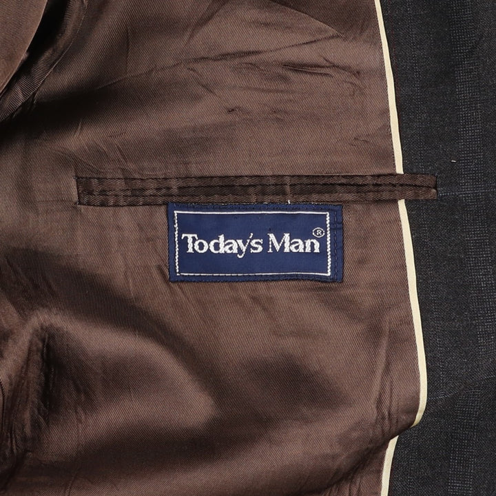 BOTANY 500 Check Pattern Tailored Jacket, Made in USA, Men's Size Medium unclear brown type Vintage Second Hand