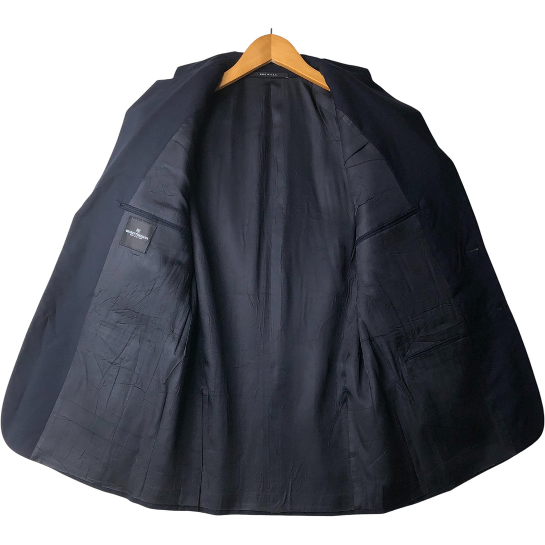 HICKEY-FREEMAN Navy Blazer, Tailored Jacket, Made in USA, Men's Size Small wool navy blue type Vintage Second Hand