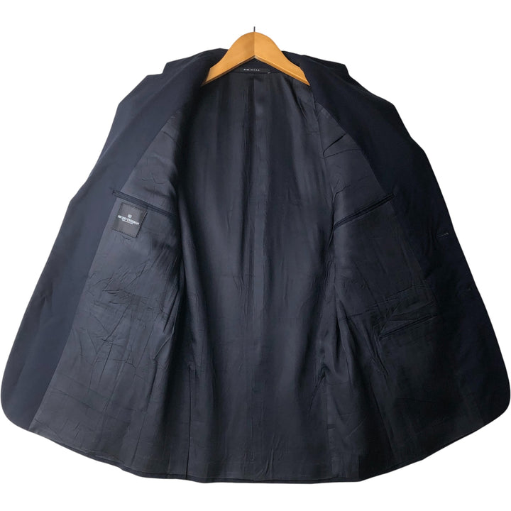 HICKEY-FREEMAN Navy Blazer, Tailored Jacket, Made in USA, Men's Size Small wool navy blue type Vintage Second Hand