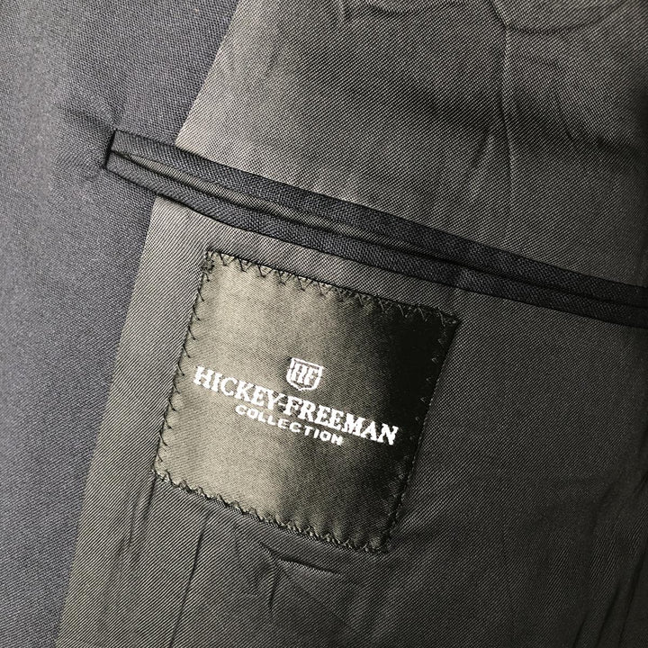 HICKEY-FREEMAN Navy Blazer, Tailored Jacket, Made in USA, Men's Size Small wool navy blue type Vintage Second Hand
