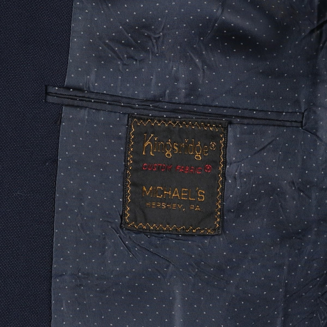 Kingsridge Navy Blazer, Tailored Jacket, Made in USA, Men's Size L unclear navy blue type Vintage Second Hand