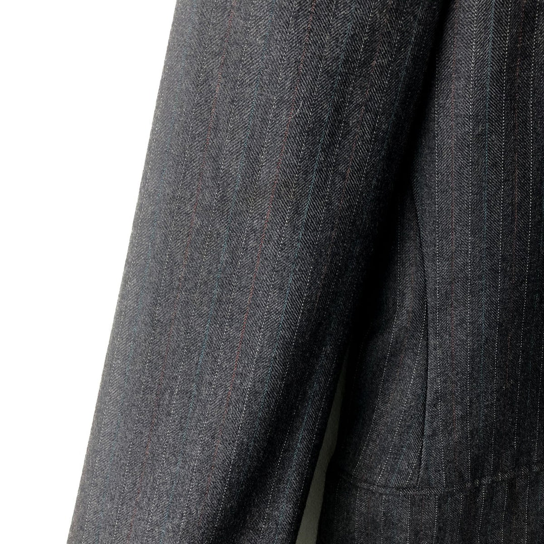 Bloomingdale's the men's store Striped Pattern Herringbone Wool Tailored Jacket, Made in USA, Men's Size Medium wool gray type Vintage Second Hand