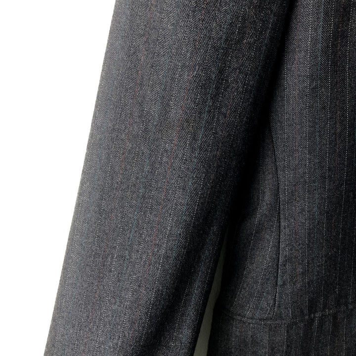 Bloomingdale's the men's store Striped Pattern Herringbone Wool Tailored Jacket, Made in USA, Men's Size Medium wool gray type Vintage Second Hand