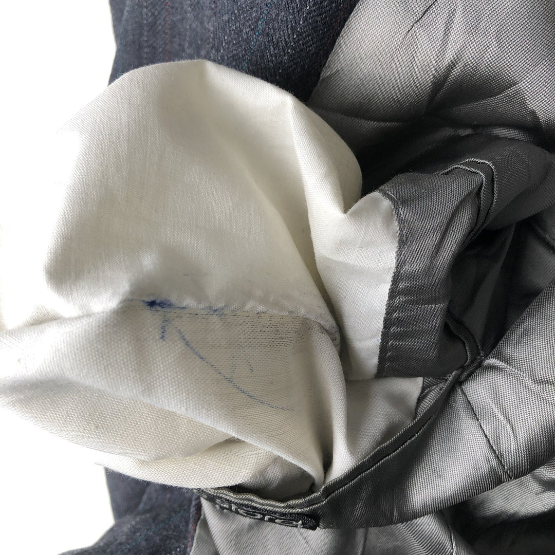 Bloomingdale's the men's store Striped Pattern Herringbone Wool Tailored Jacket, Made in USA, Men's Size Medium wool gray type Vintage Second Hand