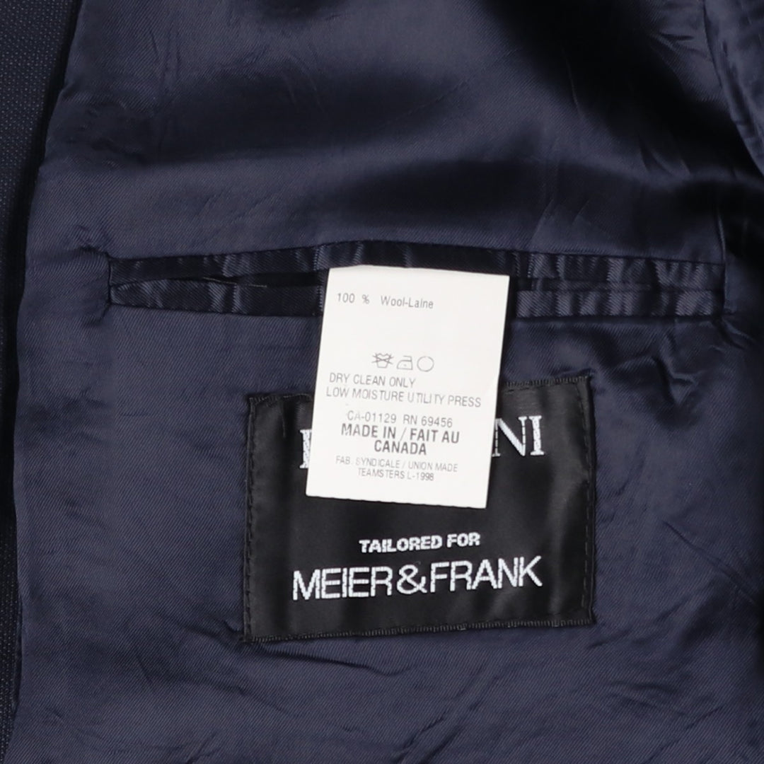 BRANDINI wool tailored jacket, made in Canada, men's size M wool navy blue type Vintage Second Hand