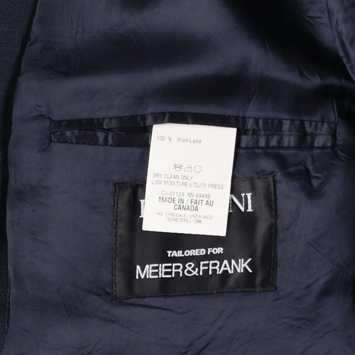 BRANDINI wool tailored jacket, made in Canada, men's size M wool navy blue type Vintage Second Hand
