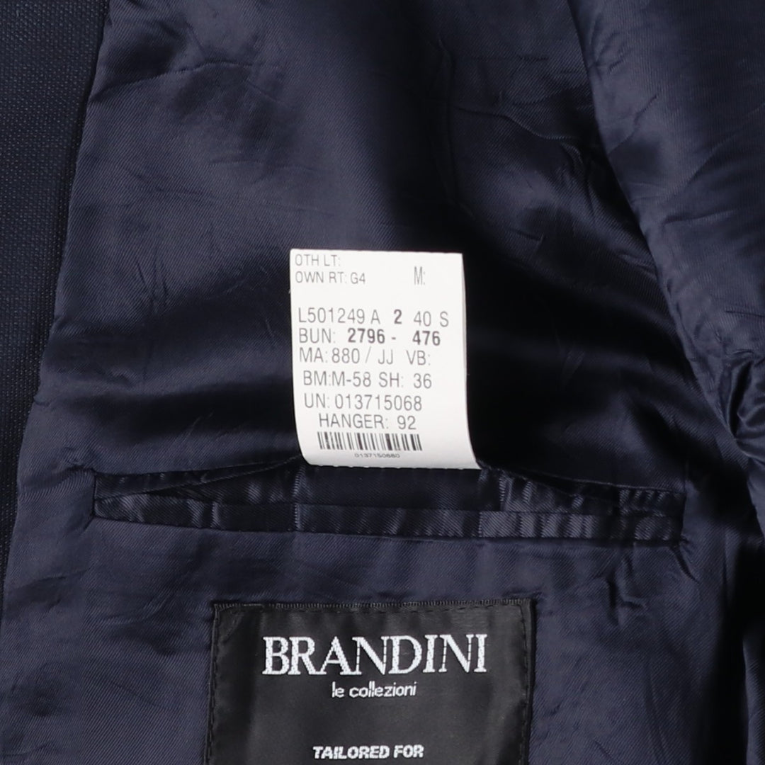 BRANDINI wool tailored jacket, made in Canada, men's size M wool navy blue type Vintage Second Hand