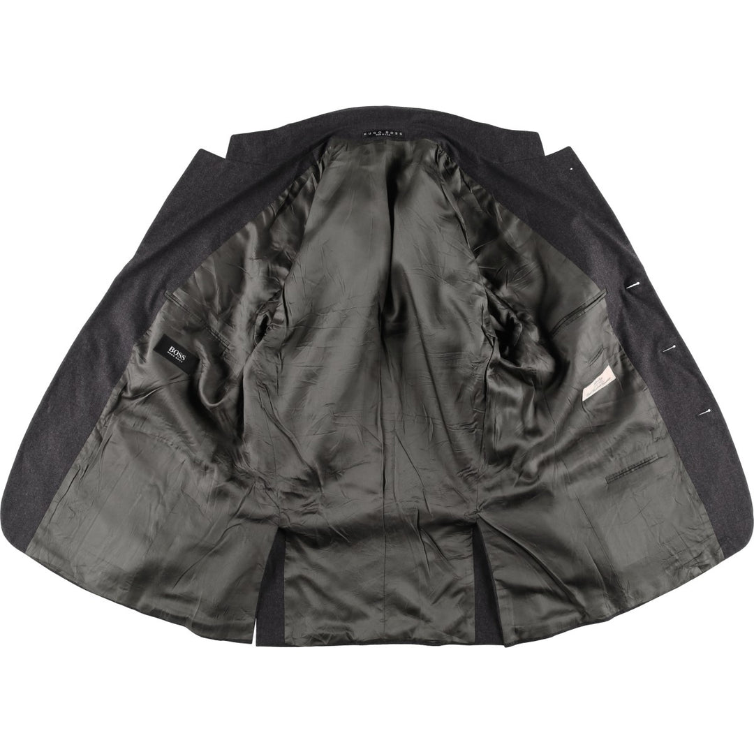 HUGO BOSS Vitale Barberis Canonico wool tailored jacket, made in the USA, size L wool Charcoal Vintage Second Hand