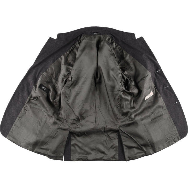 HUGO BOSS Vitale Barberis Canonico wool tailored jacket, made in the USA, size L wool Charcoal Vintage Second Hand