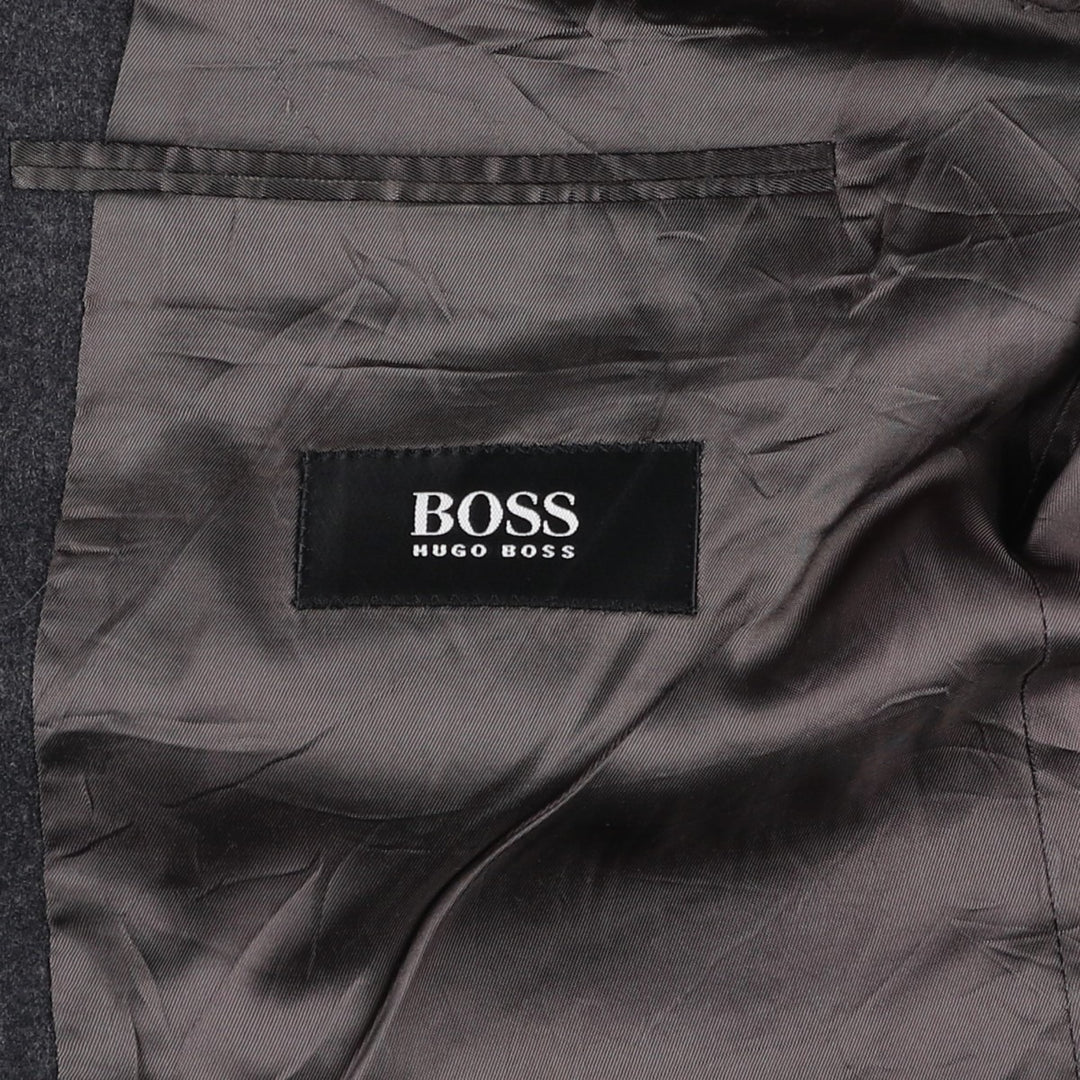 HUGO BOSS Vitale Barberis Canonico wool tailored jacket, made in the USA, size L wool Charcoal Vintage Second Hand