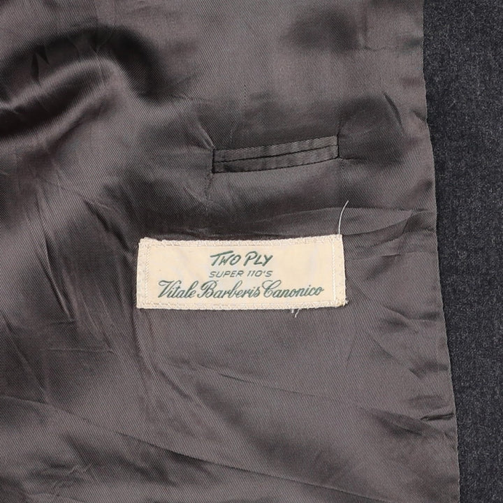 HUGO BOSS Vitale Barberis Canonico wool tailored jacket, made in the USA, size L wool Charcoal Vintage Second Hand