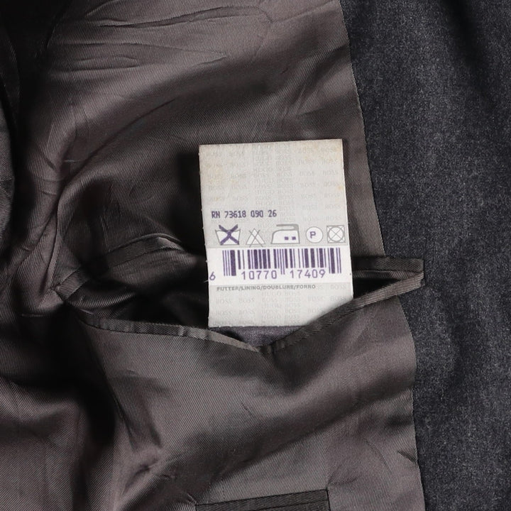 HUGO BOSS Vitale Barberis Canonico wool tailored jacket, made in the USA, size L wool Charcoal Vintage Second Hand