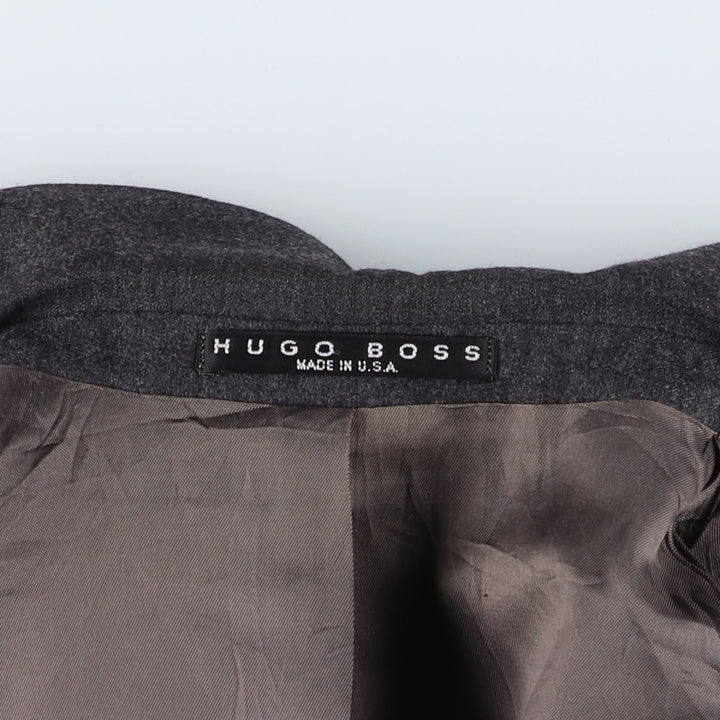 HUGO BOSS Vitale Barberis Canonico wool tailored jacket, made in the USA, size L wool Charcoal Vintage Second Hand