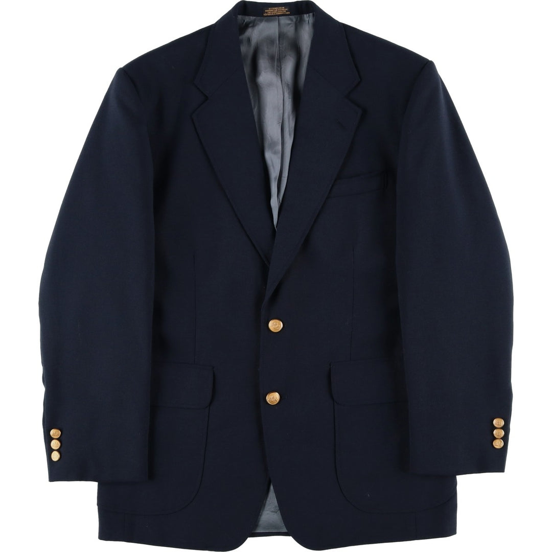 Stafford Navy Blazer, Tailored Jacket, Men's Size M Dacron Polyester navy blue type Vintage Second Hand