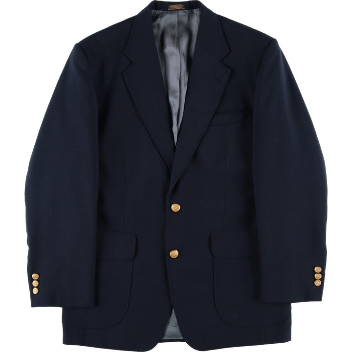 Stafford Navy Blazer, Tailored Jacket, Men's Size M Dacron Polyester navy blue type Vintage Second Hand