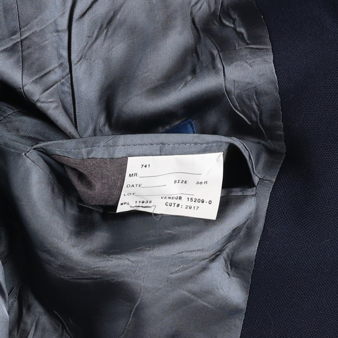 Stafford Navy Blazer, Tailored Jacket, Men's Size M Dacron Polyester navy blue type Vintage Second Hand