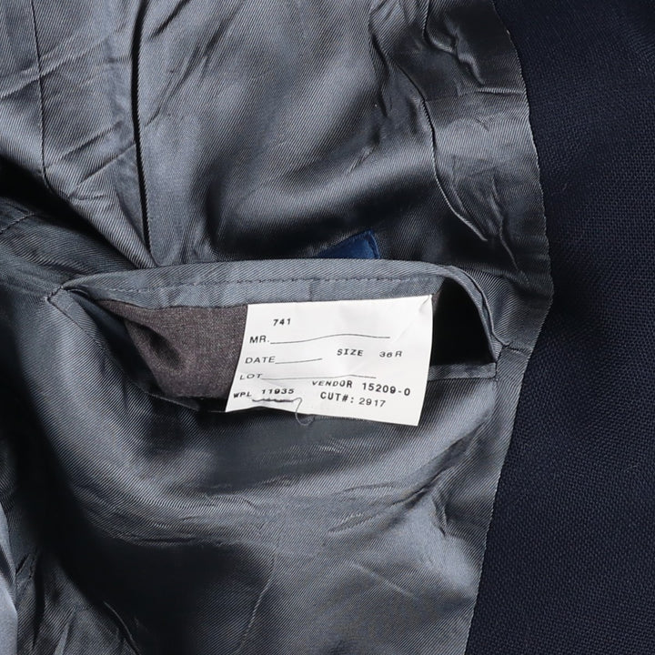 Stafford Navy Blazer, Tailored Jacket, Men's Size M Dacron Polyester navy blue type Vintage Second Hand