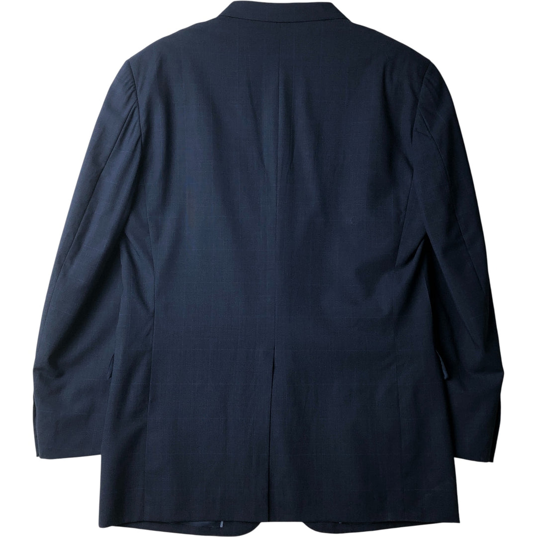 Brooks Brothers Madison BROOKSCOOL Check Pattern Glen Plaid Wool Tailored Jacket, Men's Size L wool Navy blue Vintage Second Hand