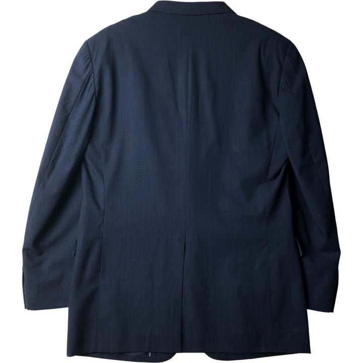 Brooks Brothers Madison BROOKSCOOL Check Pattern Glen Plaid Wool Tailored Jacket, Men's Size L wool Navy blue Vintage Second Hand