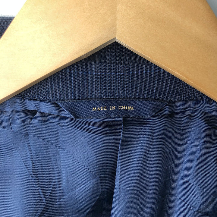 Brooks Brothers Madison BROOKSCOOL Check Pattern Glen Plaid Wool Tailored Jacket, Men's Size L wool Navy blue Vintage Second Hand